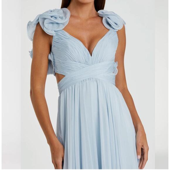 Mac Duggal 67911 Lace-Up Open-Back Formal Dress Powder Blue Size 10 NWT - Picture 6 of 13